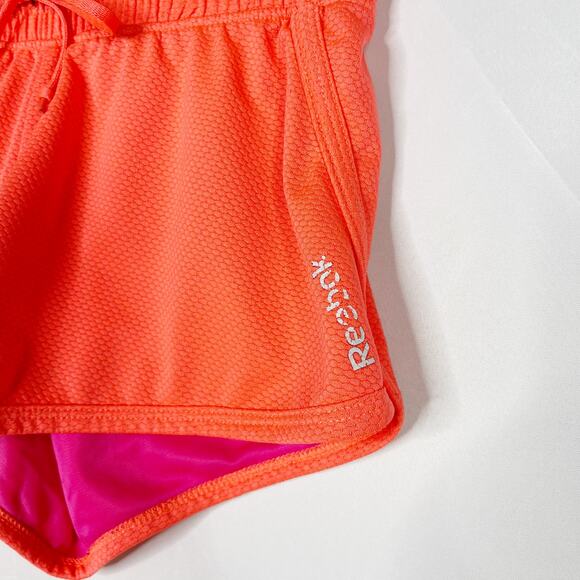 Reebok Womens XSmall XS Mesh Textured Workout Shorts Coral Orange Athletic - Picture 3 of 7